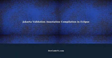 jakarta validation annotations
